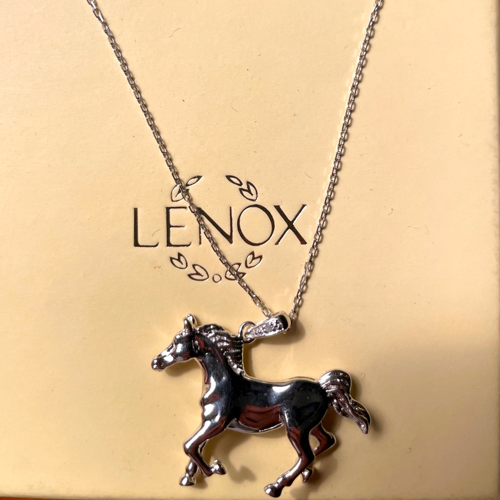 Lenox Sterling silver large horse pendant